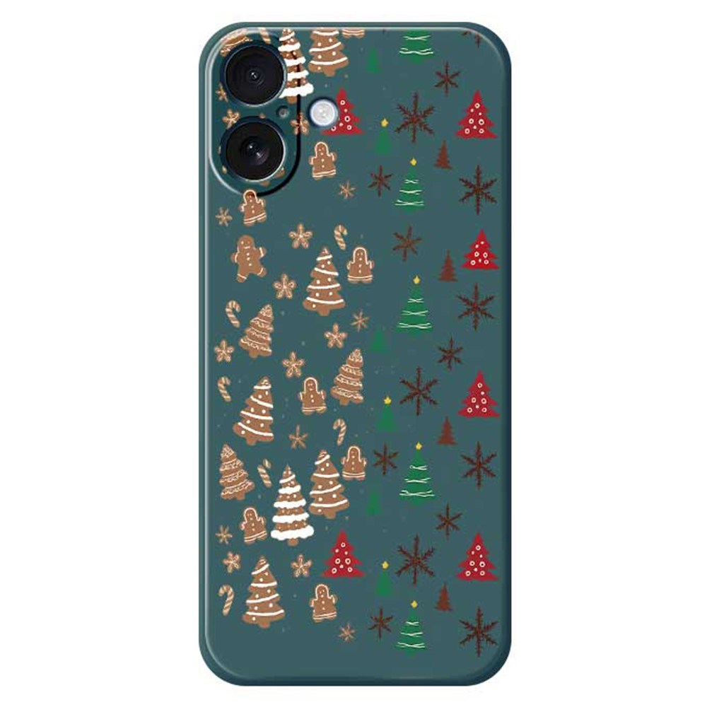 EIDERWOOD iPhone 17 Christmas Case - Flexible Plastic - Gingerbread Men and Christmas Trees / Green