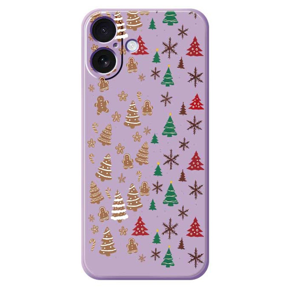 EIDERWOOD iPhone 17 Christmas Case - Flexible Plastic - Gingerbread Men and Christmas Trees / Purple