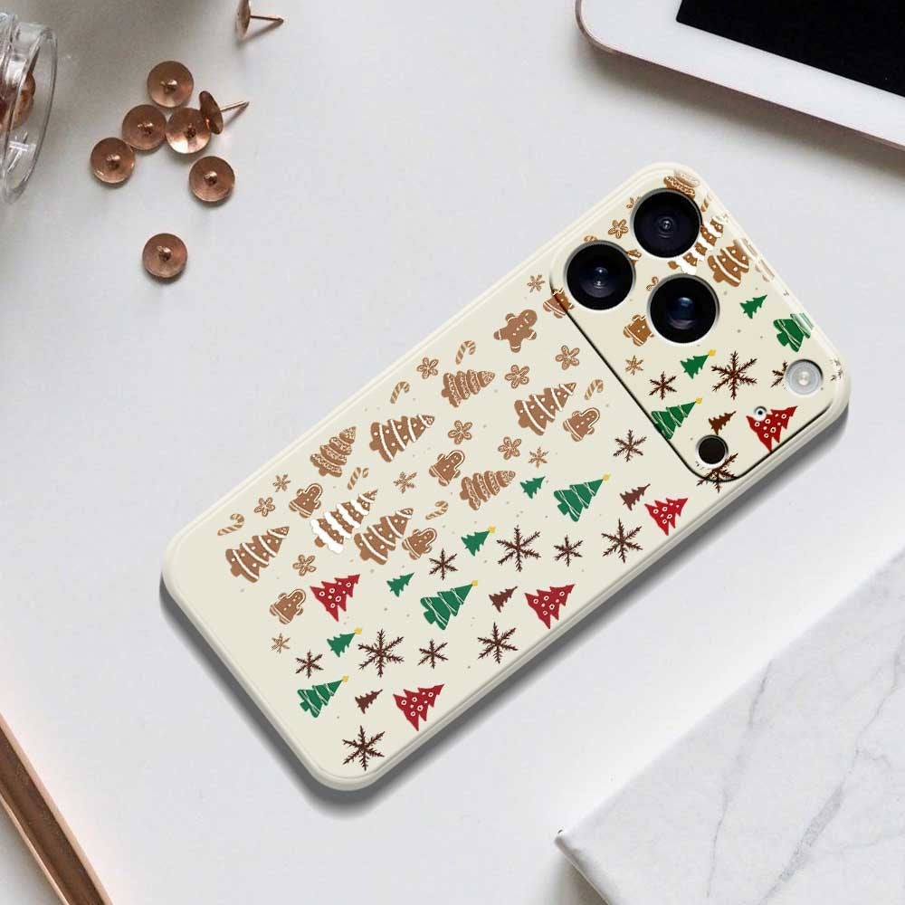 EIDERWOOD iPhone 17 Pro Christmas Case - Flexible Plastic - Gingerbread Men and Christmas Trees / Purple