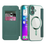 EIDERWOOD iPhone 17 Flip Case with Transparent Back - MagSafe Compatible - Green