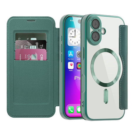 EIDERWOOD iPhone 17 Flip Case with Transparent Back - MagSafe Compatible - Green