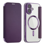 EIDERWOOD iPhone 17 Flip Case with Transparent Back - MagSafe Compatible - Purple