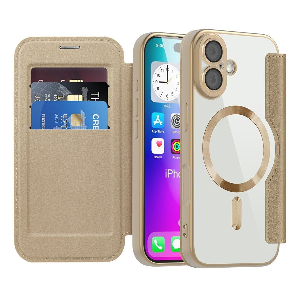 EIDERWOOD iPhone 17 Flip Case with Transparent Back - MagSafe Compatible - Gold