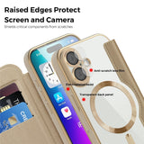 EIDERWOOD iPhone 17 Flip Case with Transparent Back - MagSafe Compatible - Gold