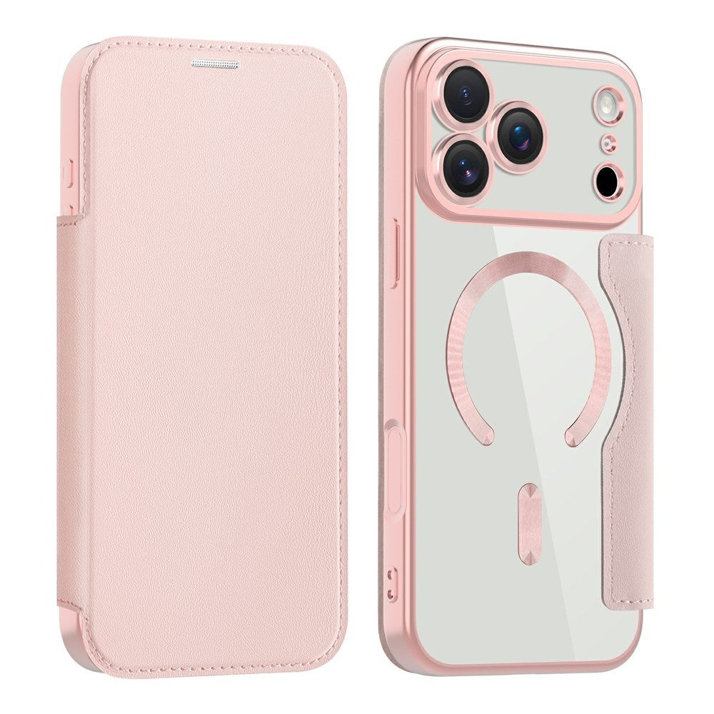 EIDERWOOD iPhone 17 Pro Flip Case with Transparent Back - MagSafe Compatible - Pink