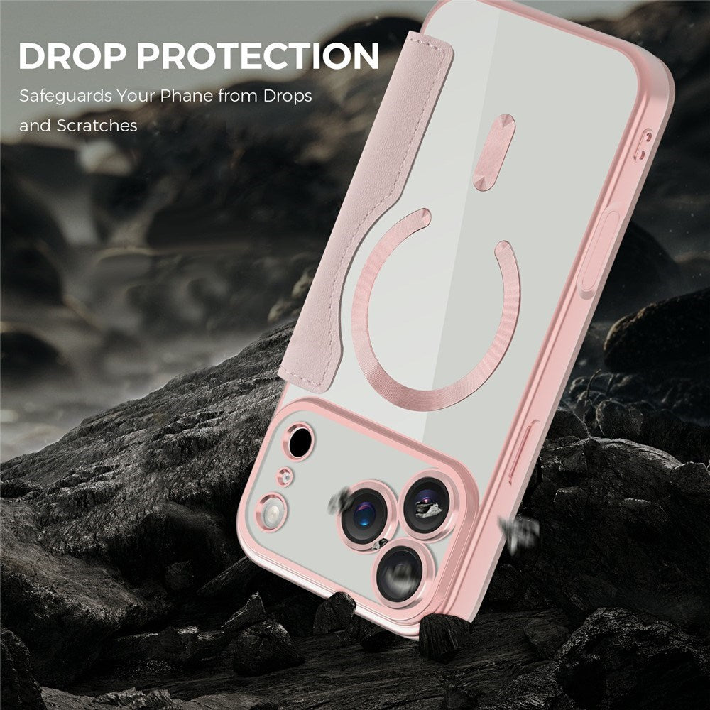 EIDERWOOD iPhone 17 Pro Flip Case with Transparent Back - MagSafe Compatible - Pink
