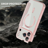 EIDERWOOD iPhone 17 Pro Flip Case with Transparent Back - MagSafe Compatible - Pink
