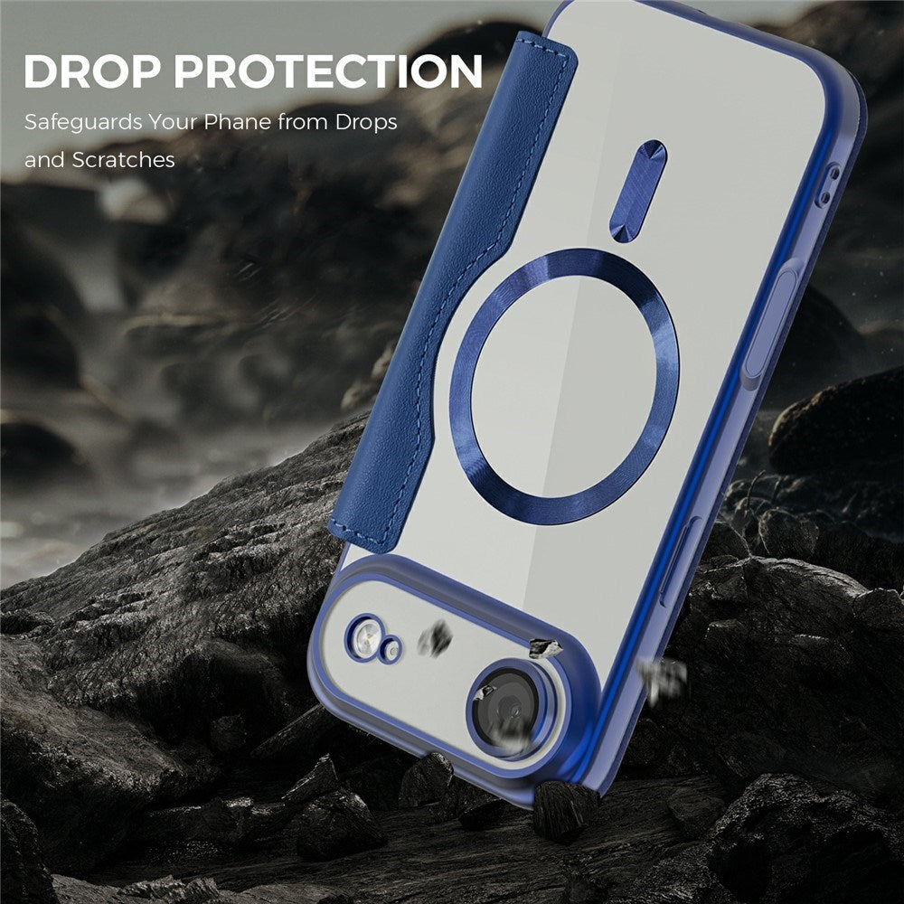 EIDERWOOD iPhone Air Flip Case with Transparent Back - MagSafe Compatible - Dark Blue