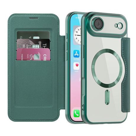 EIDERWOOD iPhone Air Flip Case with Transparent Back - MagSafe Compatible - Green
