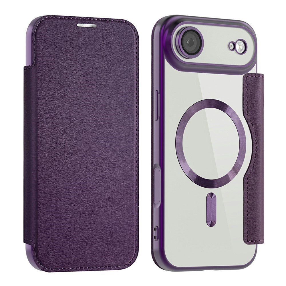 EIDERWOOD iPhone Air Flip Case with Transparent Back - MagSafe Compatible - Purple