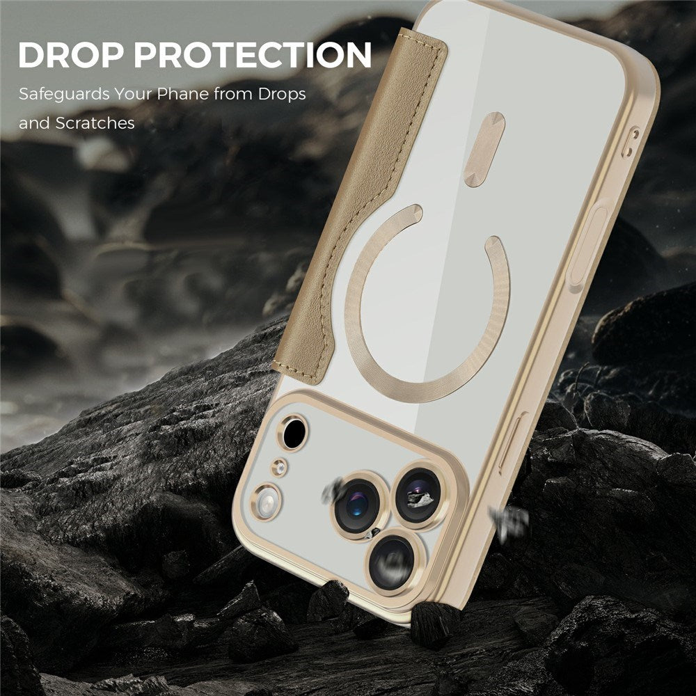 EIDERWOOD iPhone 17 Pro Max Flip Case with Transparent Back - MagSafe Compatible - Gold