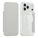EIDERWOOD iPhone 17 Pro Max Flip Case with Transparent Back - MagSafe Compatible - Grey