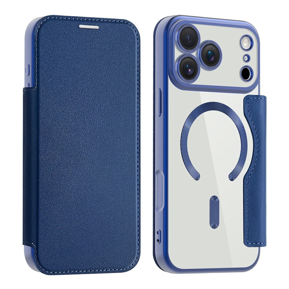EIDERWOOD iPhone 17 Pro Max Flip Case with Transparent Back - MagSafe Compatible - Dark Blue