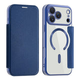 EIDERWOOD iPhone 17 Pro Max Flip Case with Transparent Back - MagSafe Compatible - Dark Blue