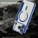 EIDERWOOD iPhone 17 Pro Max Flip Case with Transparent Back - MagSafe Compatible - Dark Blue
