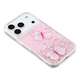 EIDERWOOD iPhone 17 Pro Flexible Plastic Case with Butterflies - Transparent / Pink