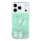 EIDERWOOD iPhone 17 Pro Max Flexible Plastic Case with Butterflies - Transparent / Green