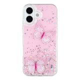 EIDERWOOD iPhone 17 Flexible Plastic Case with Butterflies - Transparent / Pink