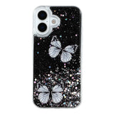 EIDERWOOD iPhone 17 Flexible Plastic Case with Butterflies - Transparent / Black