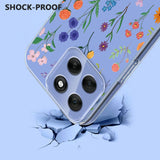 EIDERWOOD Motorola Moto G56 Flexible Plastic Case with Floral Motif - Transparent / Different Flowers