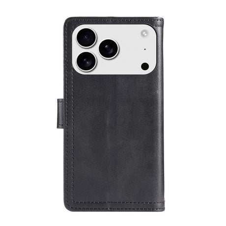 iPhone 18 Pro / 17 Pro EIDERWOOD Faux Leather Flip Case with Wallet - Black