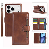 iPhone 18 Pro / 17 Pro EIDERWOOD Faux Leather Flip Case with Wallet - Dark Brown