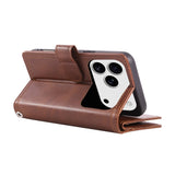 iPhone 18 Pro / 17 Pro EIDERWOOD Faux Leather Flip Case with Wallet - Dark Brown
