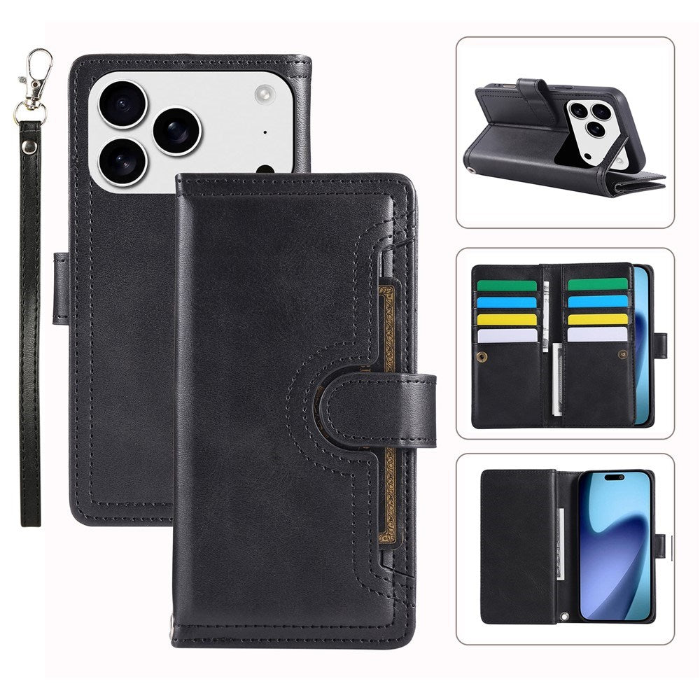 iPhone 18 Pro Max / 17 Pro Max EIDERWOOD Faux Leather Flip Case with Wallet - Black