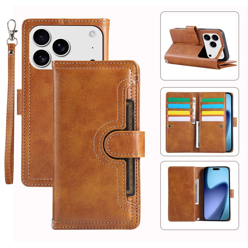 iPhone 18 Pro Max / 17 Pro Max EIDERWOOD Faux Leather Flip Case with Wallet - Light Brown