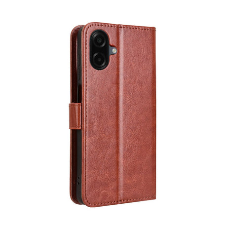 EIDERWOOD Samsung Galaxy A07 Faux Leather Flip Case with Strap - Brown