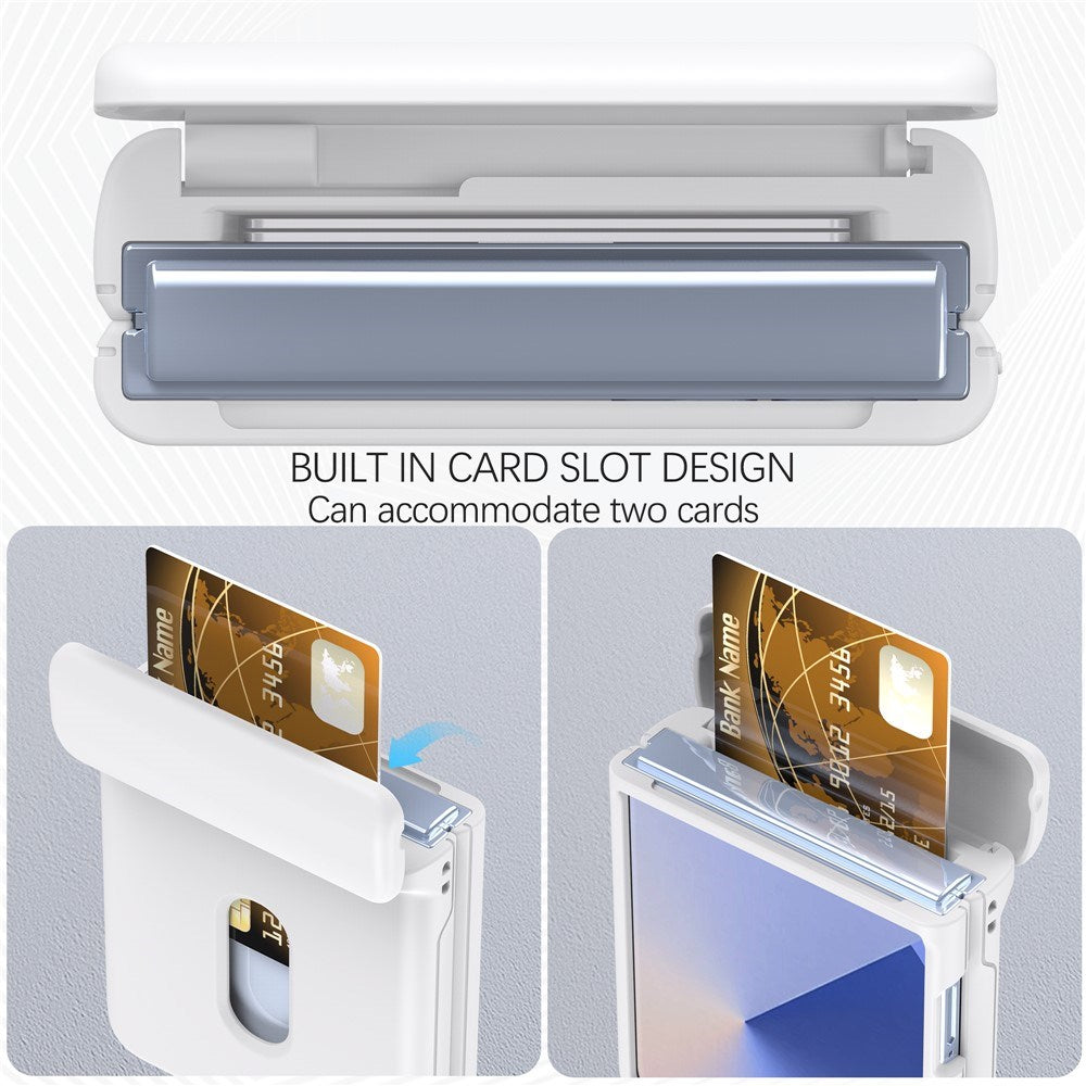 EIDERWOOD Samsung Galaxy Z Flip7 FE / Flip6 Hard Plastic Case with Card Holder - White