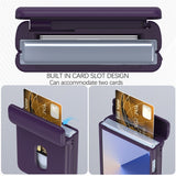 EIDERWOOD Samsung Galaxy Z Flip7 FE / Flip6 Hard Plastic Case with Card Holder - Dark Purple