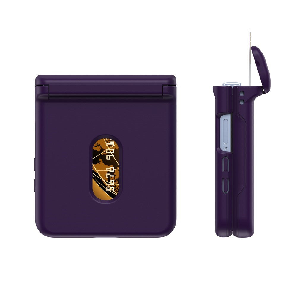 EIDERWOOD Samsung Galaxy Z Flip7 FE / Flip6 Hard Plastic Case with Card Holder - Dark Purple