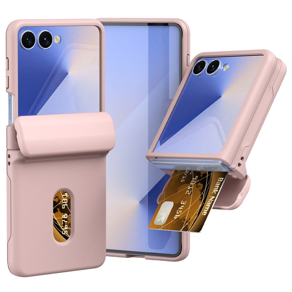 EIDERWOOD Samsung Galaxy Z Flip7 Hard Plastic Case with Card Holder - Pink