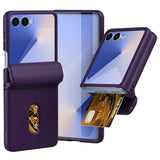 EIDERWOOD Samsung Galaxy Z Flip7 Hard Plastic Case with Card Holder - Dark Purple