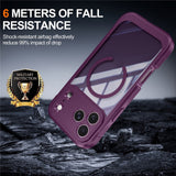 iPhone 18 Pro / 17 Pro Hybrid Plastic Case with Built-In Screen Protector - MagSafe Compatible - Transparent / Purple