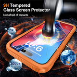 iPhone 18 Pro Max / 17 Pro Max Hybrid Plastic Case with Built-In Screen Protector - MagSafe Compatible - Transparent / Orange