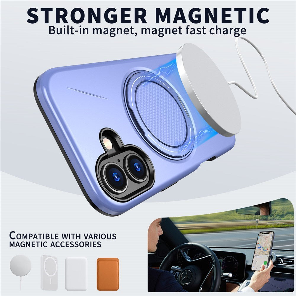 EIDERWOOD iPhone 17 Case with Rotating Kickstand - MagSafe Compatible - Purple