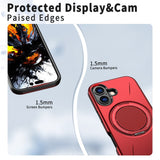 EIDERWOOD iPhone 17 Case with Rotating Kickstand - MagSafe Compatible - Red