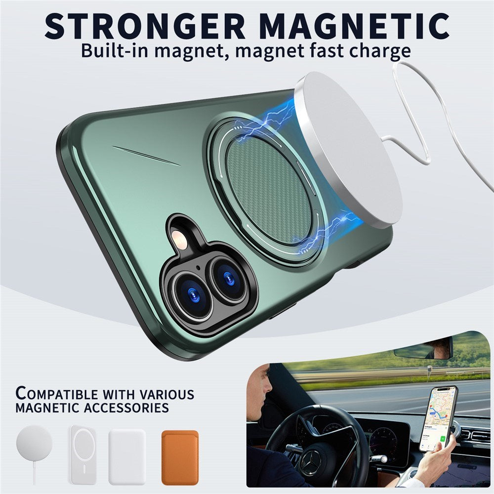 EIDERWOOD iPhone 17 Case with Rotating Kickstand - MagSafe Compatible - Green