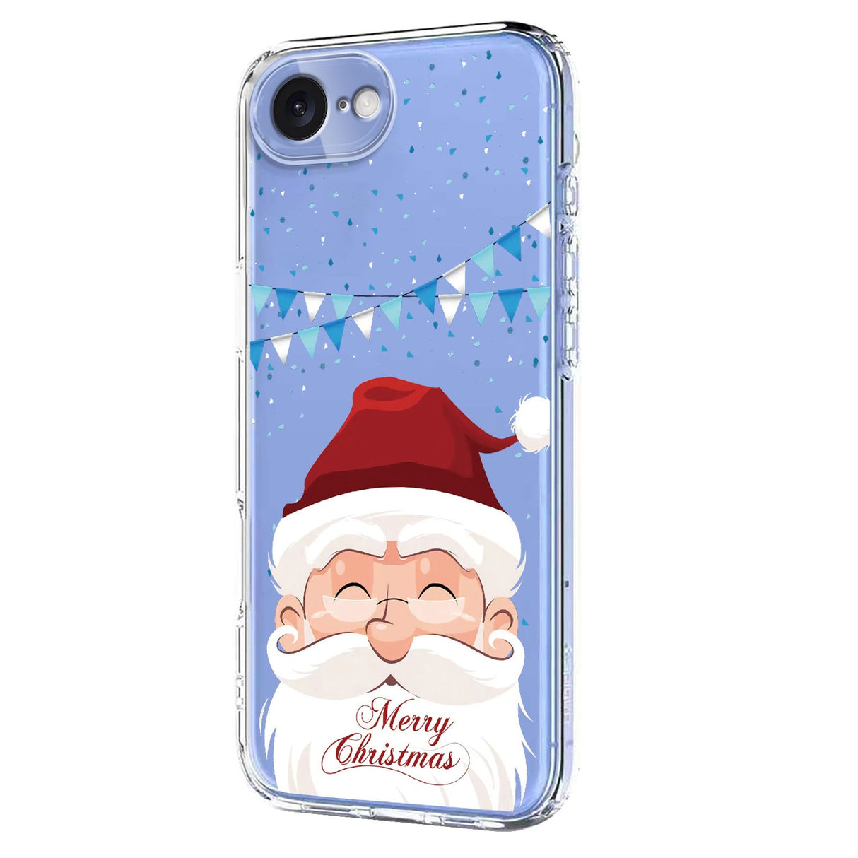 EIDERWOOD iPhone 16e Flexible Plastic Christmas Case with Motif - Transparent / Santa Claus