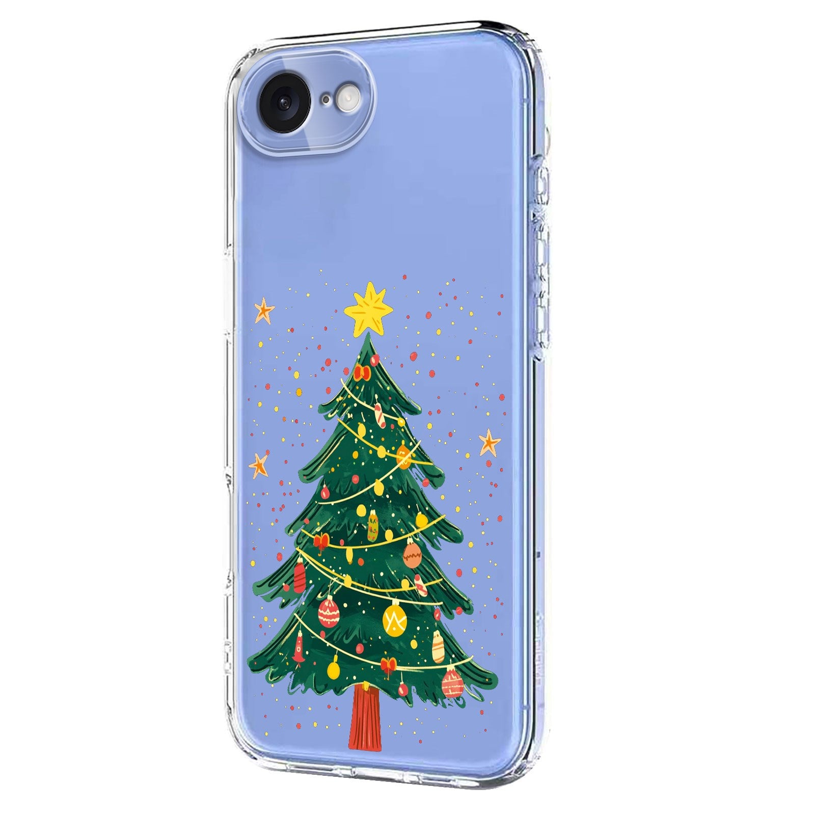 EIDERWOOD iPhone 17e / 16e Flexible Plastic Christmas Case with Motif - Transparent / Christmas Tree