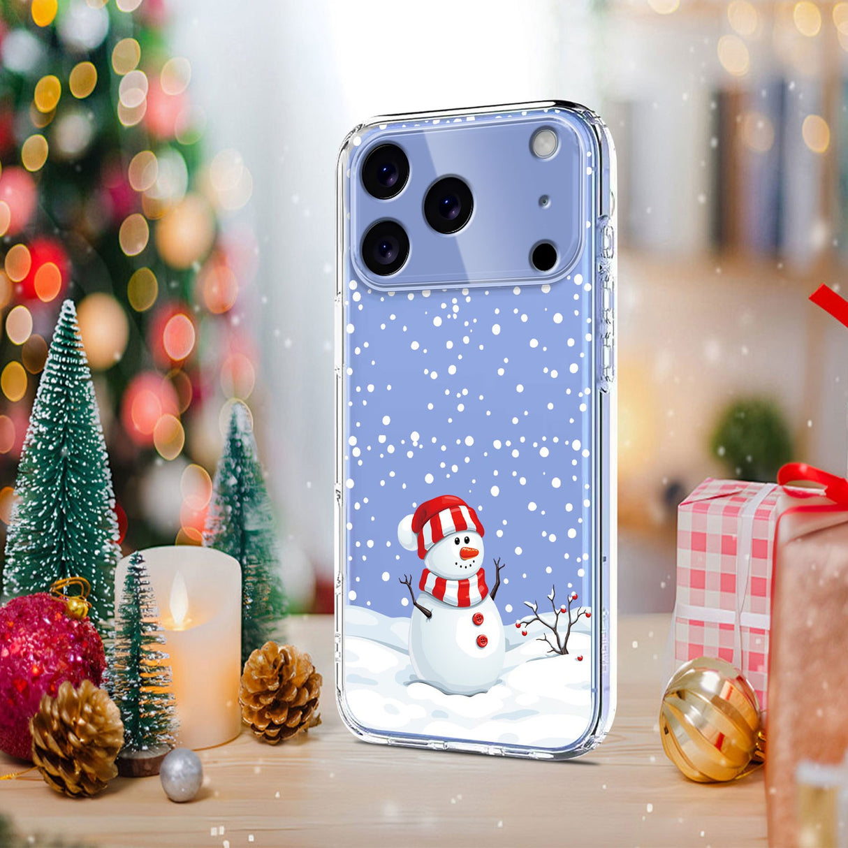 EIDERWOOD iPhone 17 Pro Max Flexible Plastic Christmas Case with Motif - Transparent / Snowman