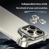 iPhone 16 Pro Two-Piece Metal Bumper Case with Stand & Lens Protector - Black