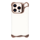 iPhone 16 Pro Two-Piece Metal Bumper Case with Stand & Lens Protector - Gold