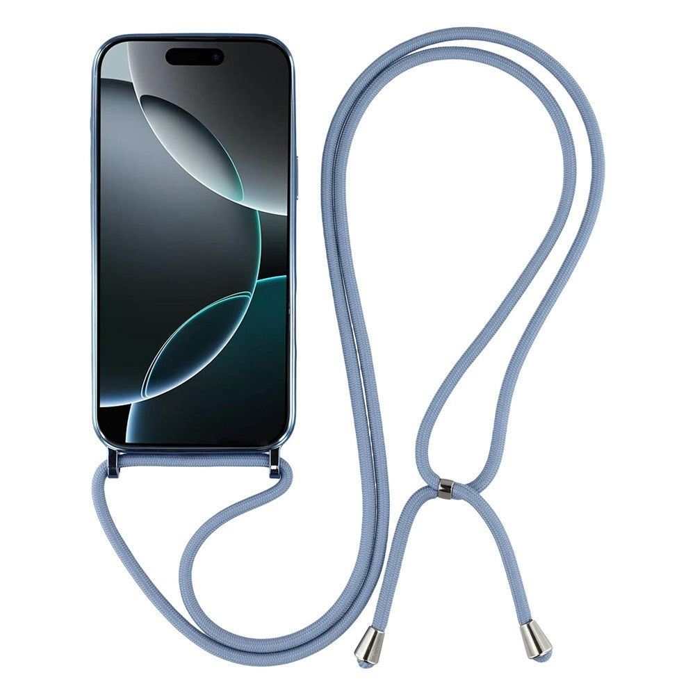 EIDERWOOD iPhone 17 Pro Max Flexible Plastic Case with Adjustable Strap - MagSafe Compatible - Transparent / Blue