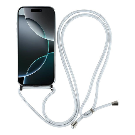 EIDERWOOD iPhone 17 Pro Max Flexible Plastic Case with Adjustable Strap - MagSafe Compatible - Transparent / Silver