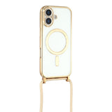 EIDERWOOD iPhone 17 Flexible Plastic Case with Adjustable Strap - MagSafe Compatible - Transparent / Gold