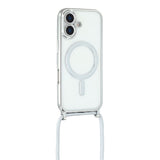 EIDERWOOD iPhone 17 Flexible Plastic Case with Adjustable Strap - MagSafe Compatible - Transparent / Silver
