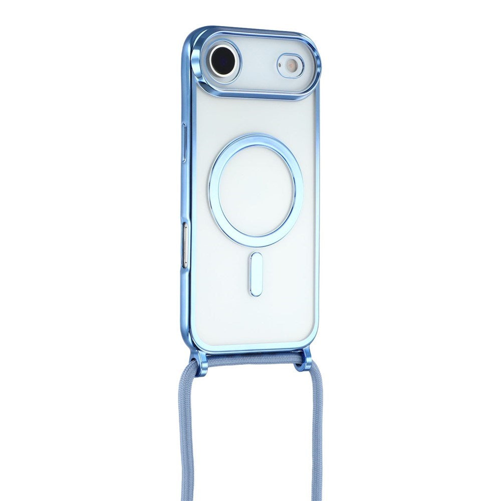 EIDERWOOD iPhone Air Flexible Plastic Case with Adjustable Strap - MagSafe Compatible - Transparent / Blue